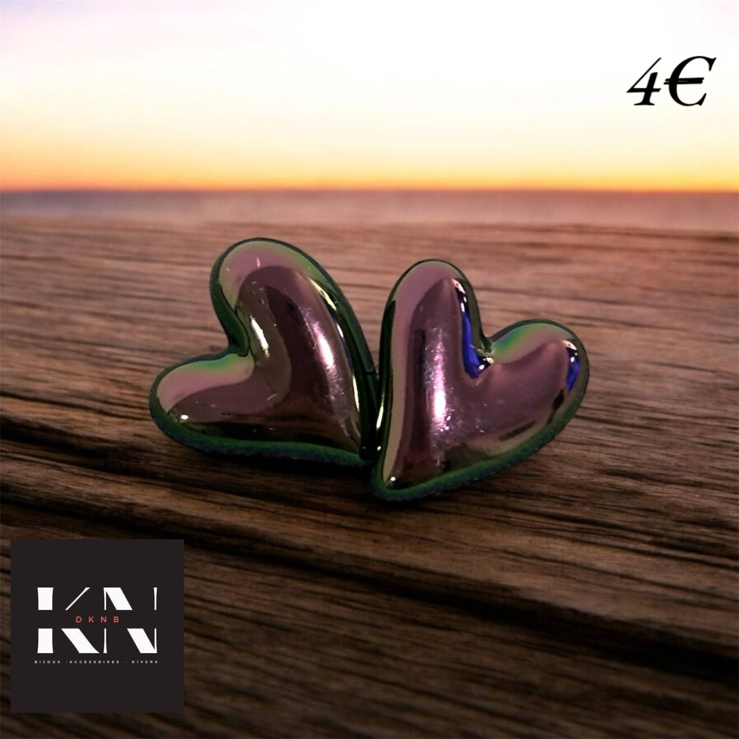 Boucles d'oreilles - Cœur Noir (DKNB-008)