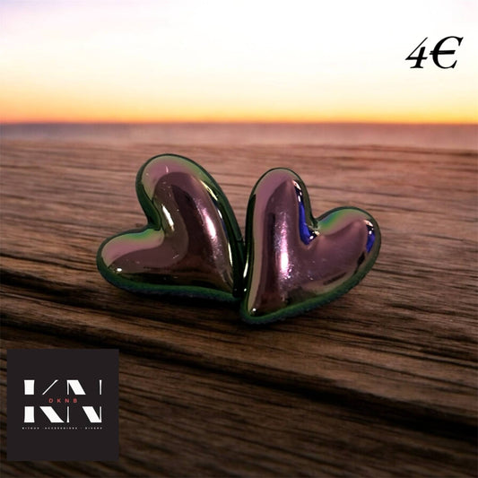 Boucles d'oreilles - Cœur Noir (DKNB-008)